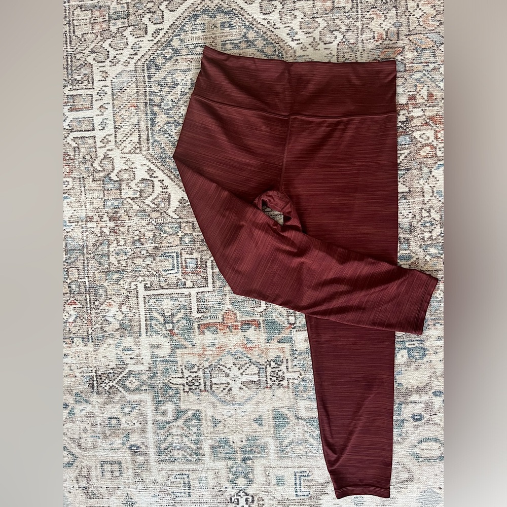 Athleta leggings. Size XLT. Maroon red with pattern. Super soft.
